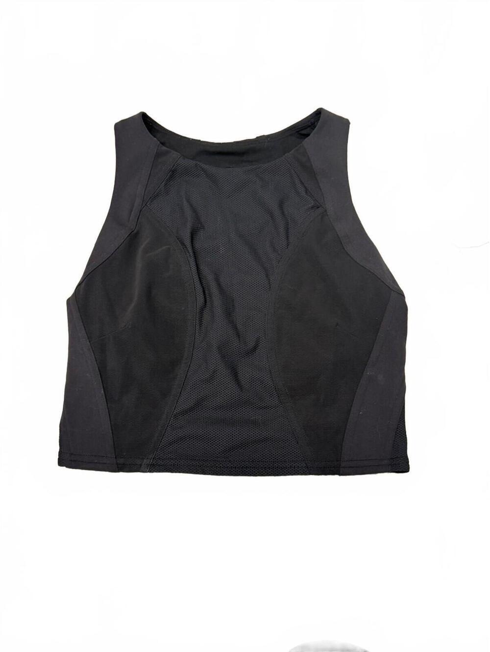 lululemon Black Cropped Mesh Tank Top Women’s Workout‎ Athletic Crop Top Size 2